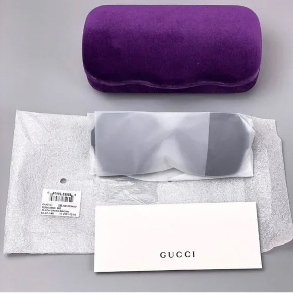 GUCCI WEB GG0036SN 002 Sunglasses Black Green Red Square Wome - Picture 15 of 15